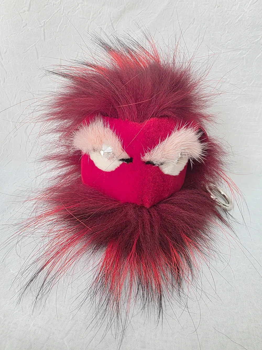 Auth Fendi Fur Monster Pom Bag/Key Charm